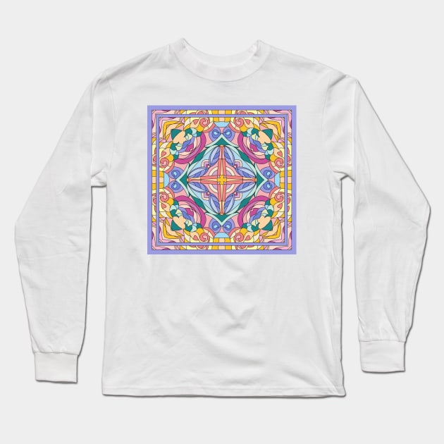 Geometric Shapes Long Sleeve T-Shirt by mkbl